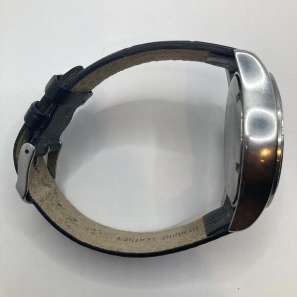 Women’s Dooney and Bourke 40mm Watch Black Leather Strap Crystal Bezel Working